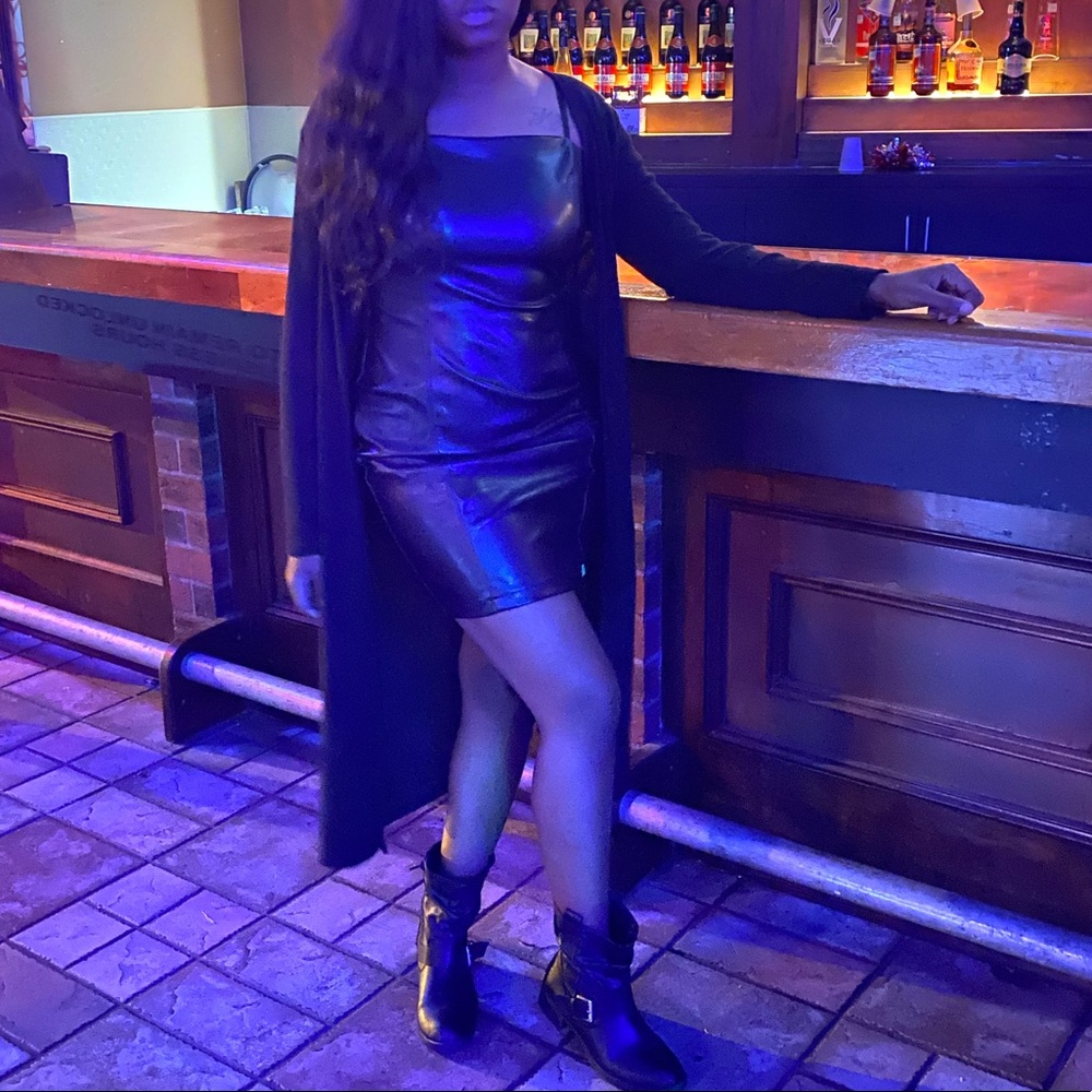 Black Faux Leather Dress